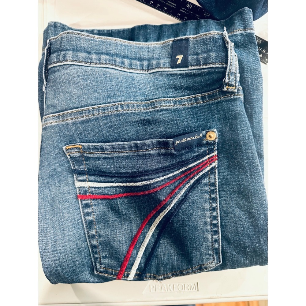 7 For All Mankind Dojo Tailorless Royalty Wide Leg Jeans 32 NWOT Americana RWB